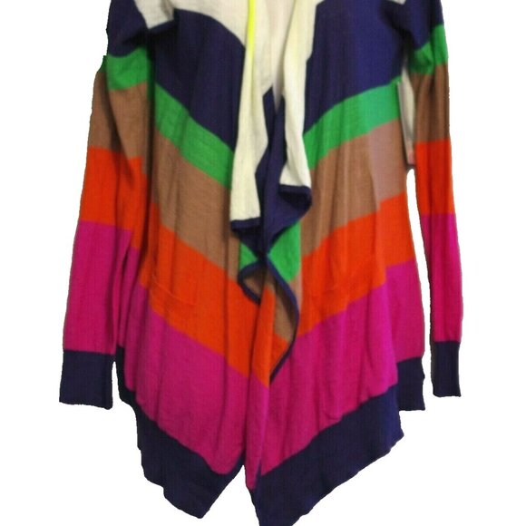 Splendid Cotton Linen Colorblock Open Asymmetrical Cardigan Size:S - Picture 2 of 5